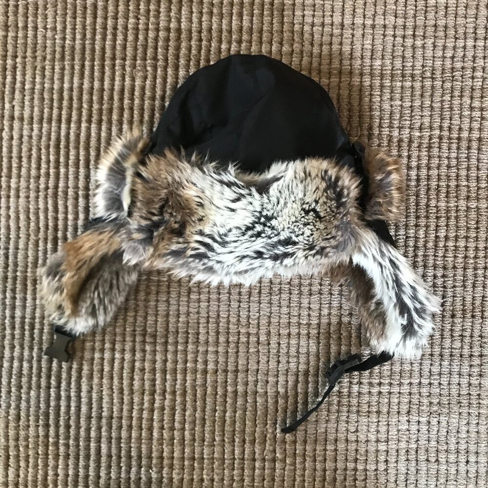 Appaman Black faux fur trapper winter toddler hat Size Small